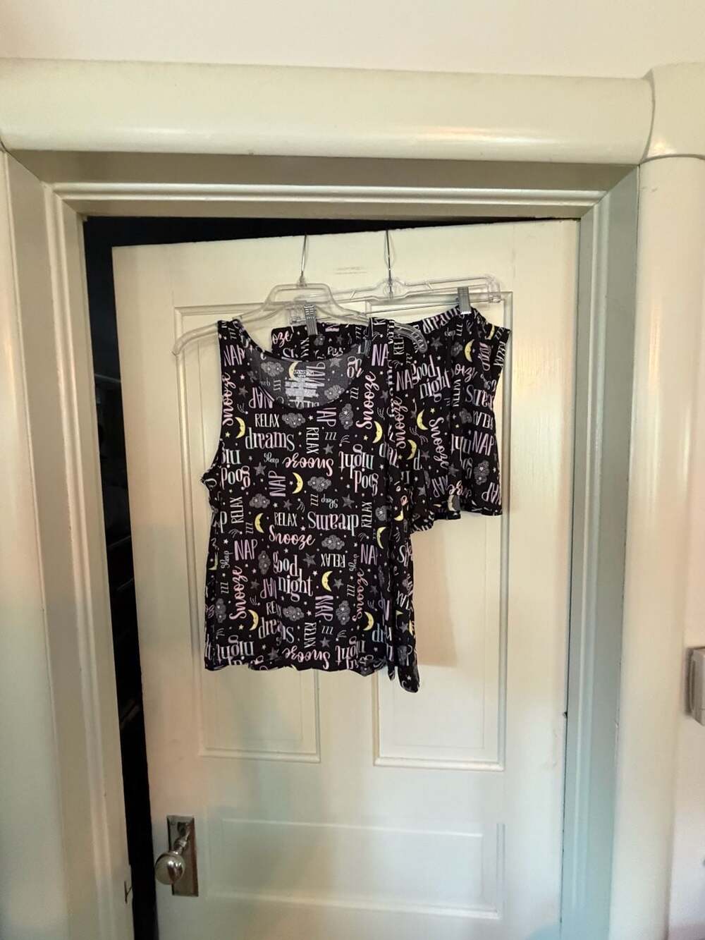 Joyspun Women's Celestial Print Tank Top and Shorts Pajama Set Large 12-14